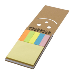 Bloc pratique de 50 notes et 150 marque-pages adhésifs avec spirale couleur marron deuxième vue