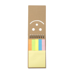 Bloc pratique de 50 notes et 150 marque-pages adhésifs avec spirale couleur marron quatrième vue