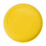 Frisbee personnalisé avec logo sérigraphié pour événement Santa Mónica couleur jaune première vue