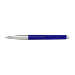 Stylo en plastique avec embouts argentés, encre bleue couleur bleu deuxième vue
