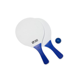 Set publicitaire de raquettes avec balle Set Tennis Plage Strand couleur bleu avec zone d'impression