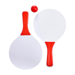 Set publicitaire de raquettes avec balle Set Tennis Plage Strand couleur rouge première vue