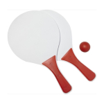 Set publicitaire de raquettes avec balle Set Tennis Plage Strand couleur rouge troisième vue