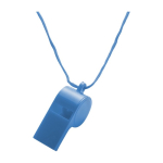 Sifflet classique en plastique avec cordon assorti couleur bleu première vue