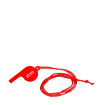 Sifflet classique en plastique avec cordon assorti couleur rouge avec zone d'impression