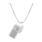 Sifflet classique en plastique avec cordon assorti couleur blanc première vue