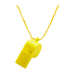 Sifflet classique en plastique avec cordon assorti couleur jaune première vue