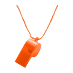 Sifflet classique en plastique avec cordon assorti couleur orange première vue