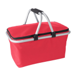 Panier pliable en polyester poignée en mousse EVA pour pique-nique couleur rouge première vue