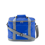 Sac isotherme en nylon avec bandoulière amovible et poche frontale couleur bleu ultramarine avec zone d'impression
