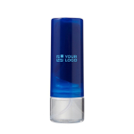 Spray nettoyant pour lunettes et écrans avec chiffon en microfibre couleur bleu avec zone d'impression