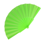 Eventail en polyester coloré avec manche en plastique personnalisable couleur vert lime