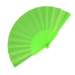 Eventail en polyester coloré avec manche en plastique personnalisable couleur vert lime deuxième vue