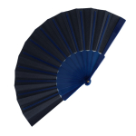 Eventail en polyester coloré avec manche en plastique personnalisable couleur bleu foncé