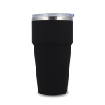 Gobelet isotherme intérieur en céramique couvercle transparent 500ml couleur noir troisième vue