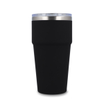 Gobelet isotherme intérieur en céramique couvercle transparent 500ml couleur noir quatrière vue