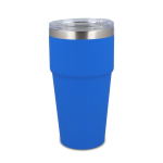 Gobelet isotherme intérieur en céramique couvercle transparent 500ml couleur bleu