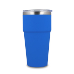 Gobelet isotherme intérieur en céramique couvercle transparent 500ml couleur bleu troisième vue