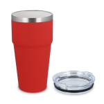 Gobelet isotherme intérieur en céramique couvercle transparent 500ml couleur rouge deuxième vue