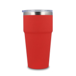 Gobelet isotherme intérieur en céramique couvercle transparent 500ml couleur rouge cinquième vue