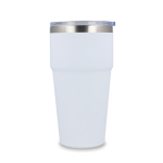 Gobelet isotherme intérieur en céramique couvercle transparent 500ml couleur blanc troisième vue