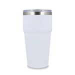 Gobelet isotherme intérieur en céramique couvercle transparent 500ml couleur blanc quatrière vue