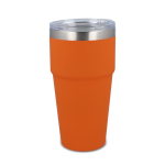 Gobelet isotherme intérieur en céramique couvercle transparent 500ml couleur orange