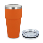 Gobelet isotherme intérieur en céramique couvercle transparent 500ml couleur orange deuxième vue