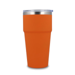 Gobelet isotherme intérieur en céramique couvercle transparent 500ml couleur orange troisième vue