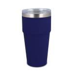 Gobelet isotherme intérieur en céramique couvercle transparent 500ml couleur bleu foncé