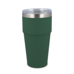 Gobelet isotherme intérieur en céramique couvercle transparent 500ml couleur vert olive