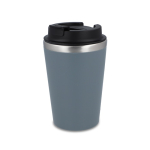 Gobelet isotherme acier inoxydable couvercle noir bord argenté 350ml couleur gris