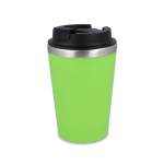Gobelet isotherme acier inoxydable couvercle noir bord argenté 350ml couleur vert lime