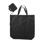 Sac de courses en tissu Oxford avec étui assorti pour le plier couleur noir troisième vue