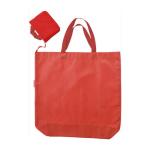 Sac de courses en tissu Oxford avec étui assorti pour le plier couleur rouge deuxième vue