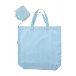 Sac de courses en tissu Oxford avec étui assorti pour le plier couleur bleu ciel deuxième vue