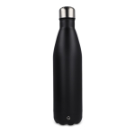 Gourde en acier inoxydable recyclé avec bouchon argenté 750ml couleur noir