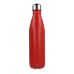 Gourde en acier inoxydable recyclé avec bouchon argenté 750ml couleur rouge