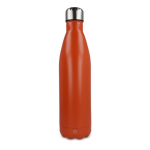 Gourde en acier inoxydable recyclé avec bouchon argenté 750ml couleur marron orangé