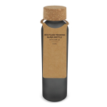 Bouteille en verre recyclé sablé avec bouchon en liège 500 ml couleur noir