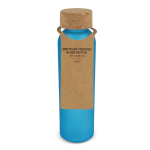 Bouteille en verre recyclé sablé avec bouchon en liège 500 ml couleur bleu