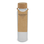 Bouteille en verre recyclé sablé avec bouchon en liège 500 ml couleur blanc