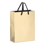 Sac cadeau en papier avec anses et intérieur noir 18x8x24 cm couleur doré