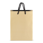 Sac cadeau en papier avec anses et intérieur noir 18x8x24 cm couleur doré deuxième vue