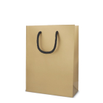 Sac cadeau en papier avec anses et intérieur noir 18x8x24 cm couleur doré troisième vue
