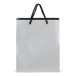 Sac cadeau en papier avec anses et intérieur noir 24x10x30 cm couleur argenté deuxième vue