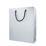 Sac cadeau en papier avec anses et intérieur noir 24x10x30 cm couleur argenté troisième vue