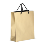 Sac cadeau en papier avec anses et intérieur noir 24x10x30 cm couleur doré