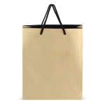 Sac cadeau en papier avec anses et intérieur noir 24x10x30 cm couleur doré deuxième vue