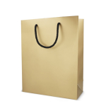 Sac cadeau en papier avec anses et intérieur noir 24x10x30 cm couleur doré troisième vue